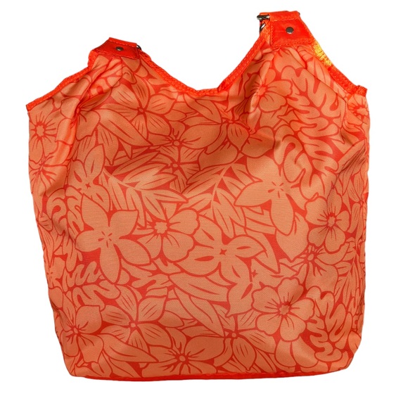 SUNNY HAWAII Beach Pool Tote & Matching Small Purse Hawaiian Orange Floral Print - Picture 4 of 17